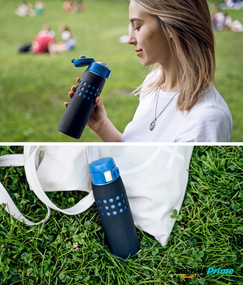 FLASKGEAR Protect & Go Silicone Sleeve Cover compatible with Zojirushi Brand Insulated Vacuum Thermos Water Bottle (BLACK, 16 oz / .48 litre) - Image 4